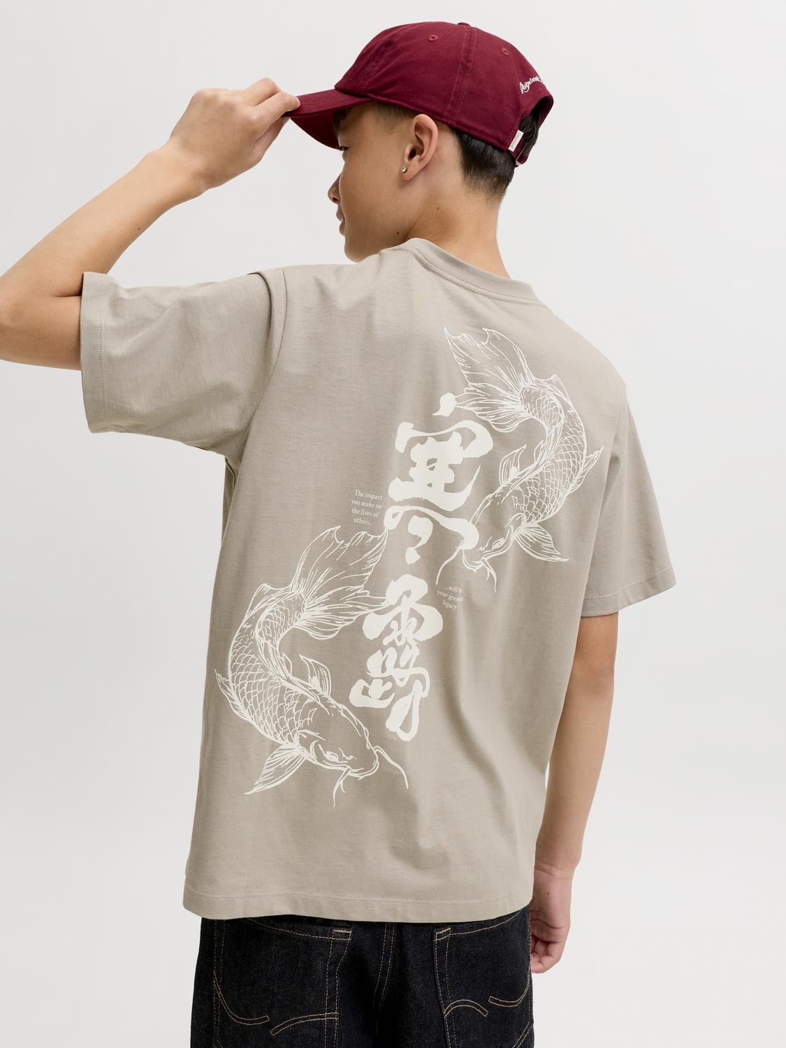 Remera Oriental loose - Vintage Khaki